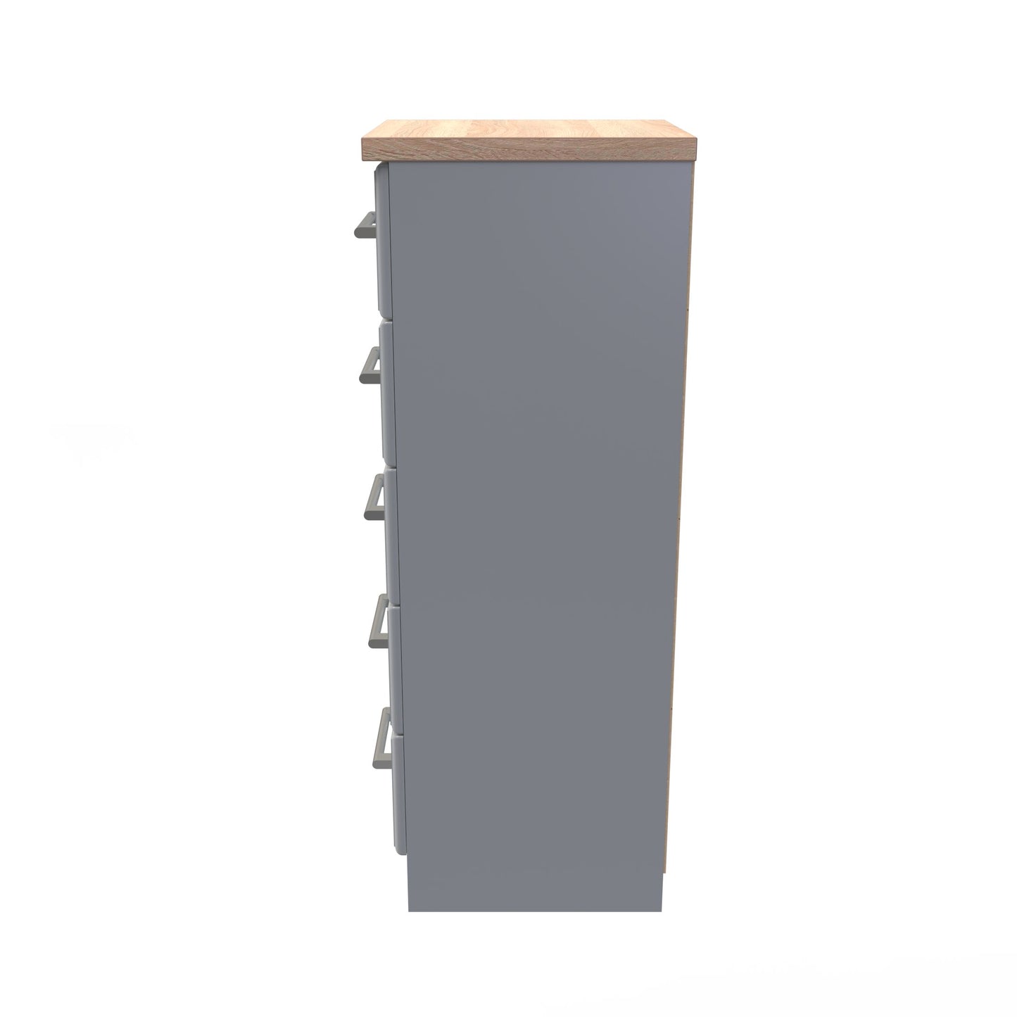 Kent Tall Tallboy Grey & Oak 5 Drawers 108cm
