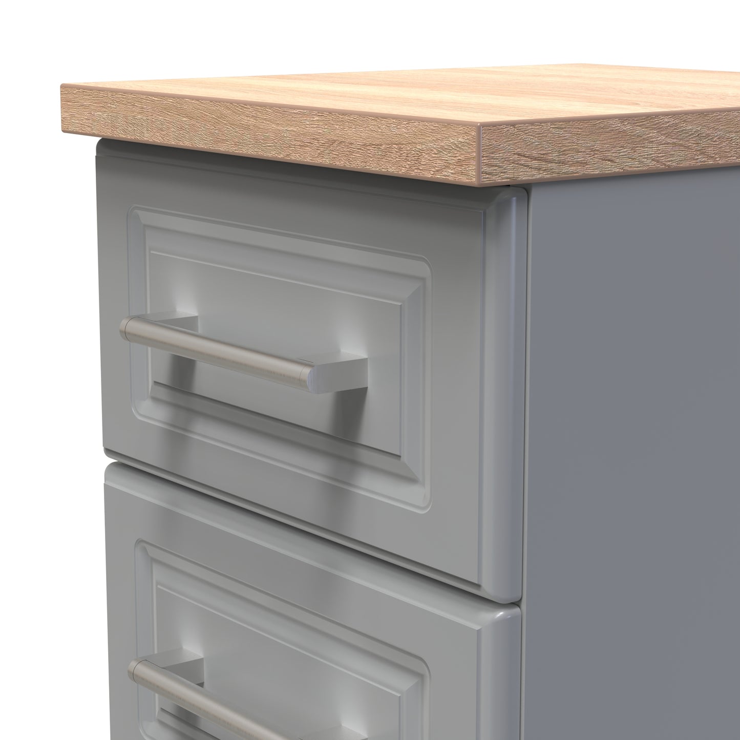 Kent Tall Tallboy Grey & Oak 5 Drawers 108cm