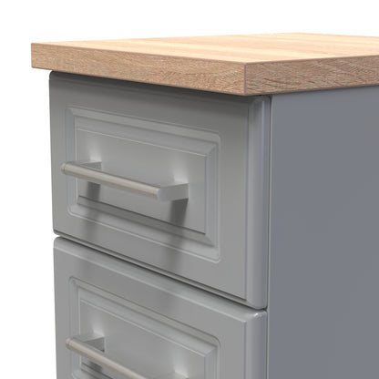 Kent Tall Tallboy Grey & Oak 5 Drawers 108cm