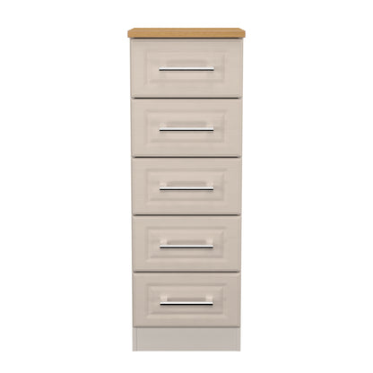 Kent Tall Tallboy Off-White 5 Drawers 108cm