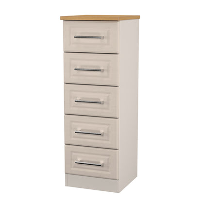 Kent Tall Tallboy Off-White 5 Drawers 108cm