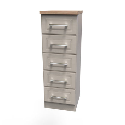 Kent Tall Tallboy Off-White 5 Drawers 108cm
