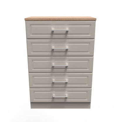 Kent Tall Chest of Drawers Off-White 5 Drawers 108cm