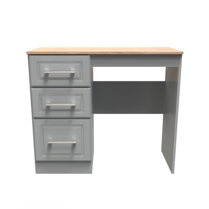 Kent Desk Grey & Oak 3 Drawers 90cm