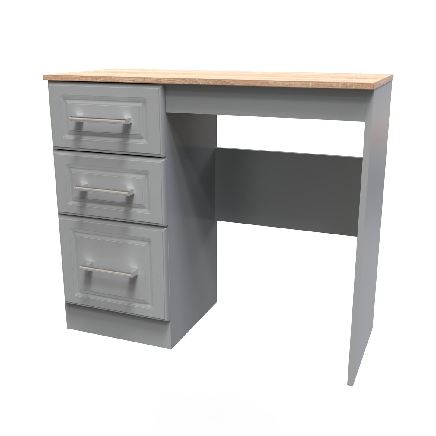 Kent Desk Grey & Oak 3 Drawers 90cm