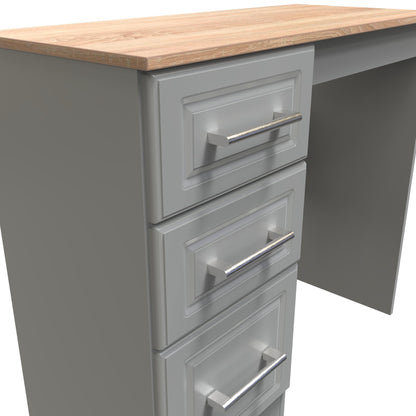 Kent Desk Grey & Oak 3 Drawers 90cm