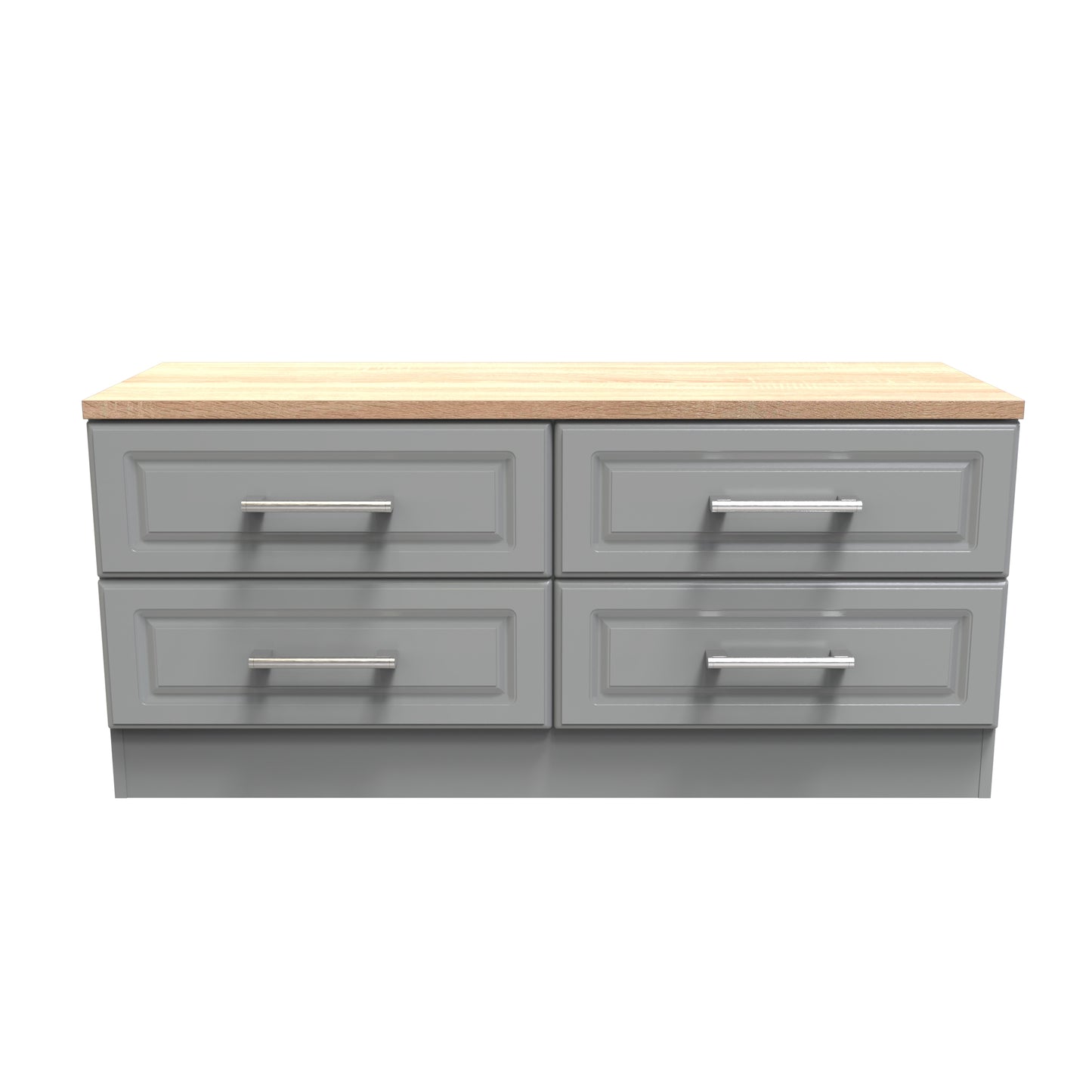 Kent Large Chest of Drawers Grey & Oak 4 Drawers 110cm