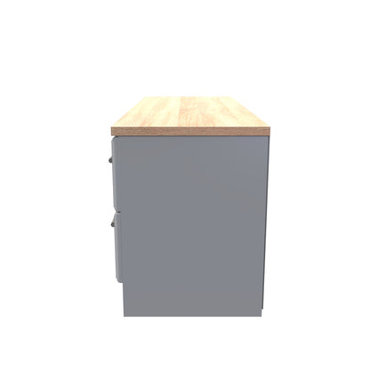 Kent Large Chest of Drawers Grey & Oak 4 Drawers 110cm