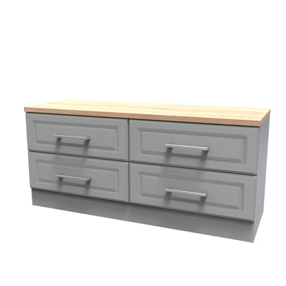 Kent Large Chest of Drawers Grey & Oak 4 Drawers 110cm