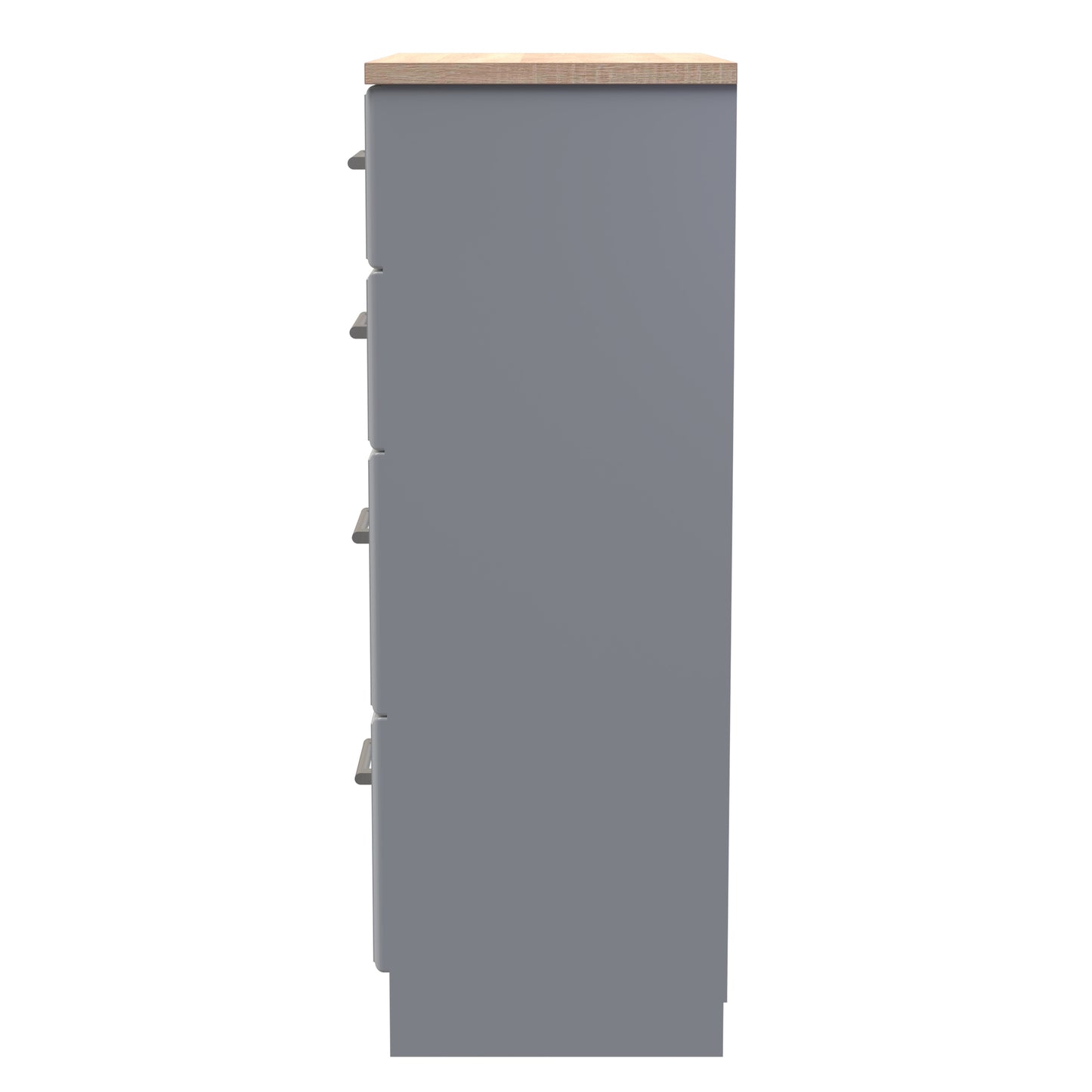 Kent Tall Chest of Drawers Grey & Oak 4 Drawers 108cm
