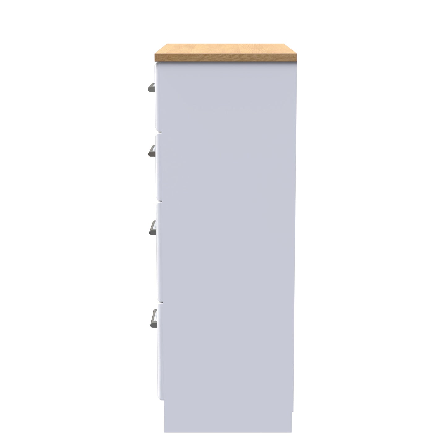 Kent Tall Chest of Drawers White & Oak 4 Drawers 108cm