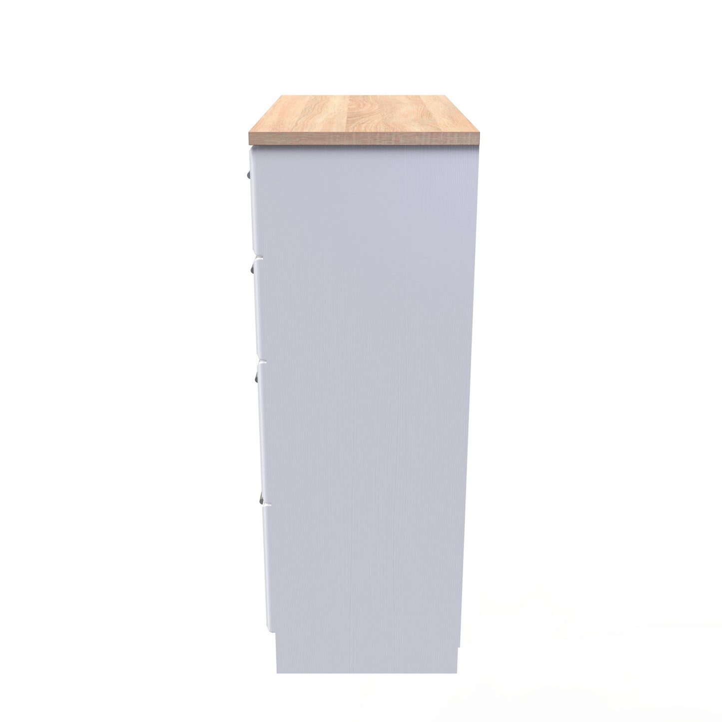 Kent Tall Chest of Drawers White & Oak 4 Drawers 108cm