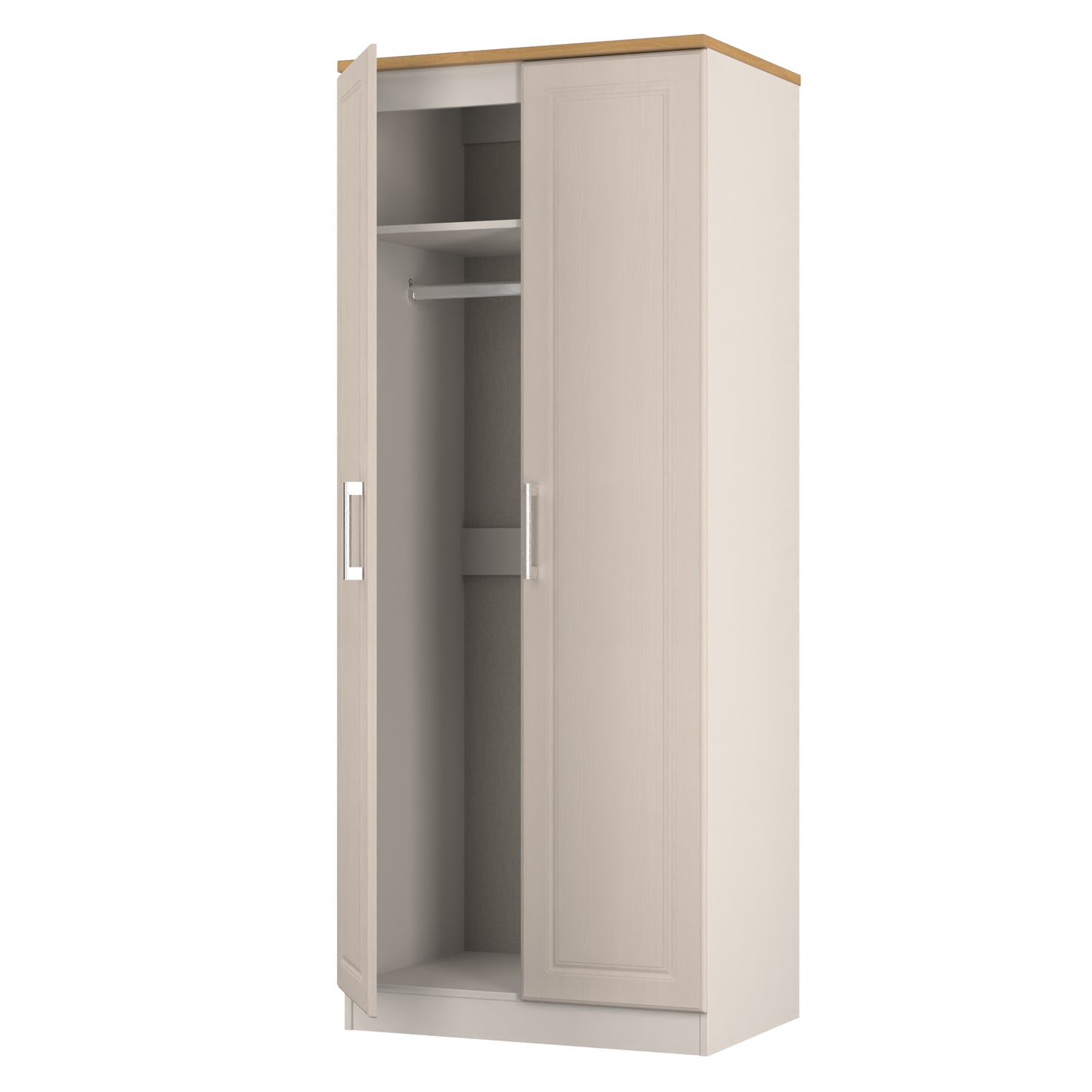 Kent Tall Wardrobe Off-White 2 Doors 1 Shelf 182cm