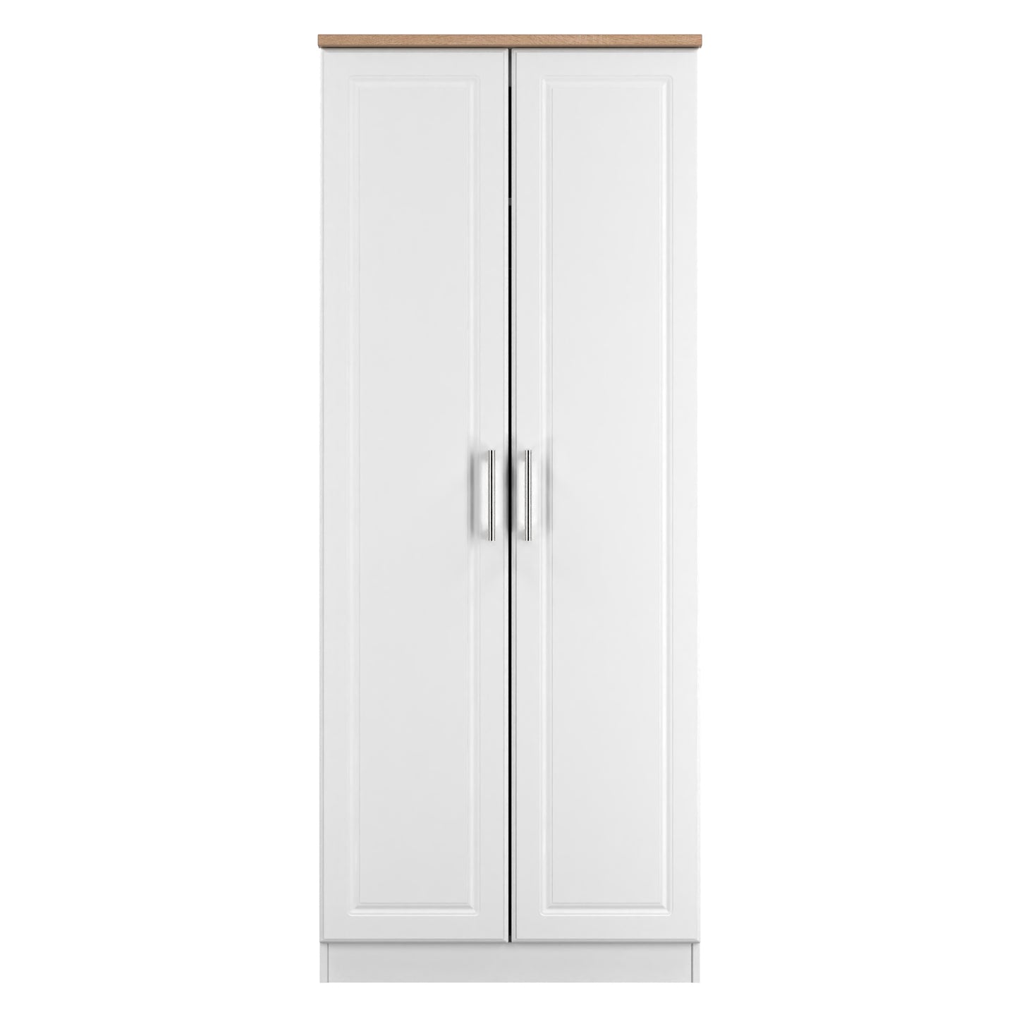 Kent Tall Wardrobe White & Oak 2 Doors 1 Shelf 182cm