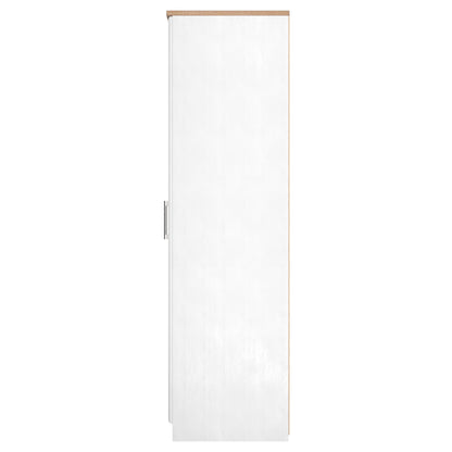 Kent Tall Wardrobe White & Oak 2 Doors 1 Shelf 182cm