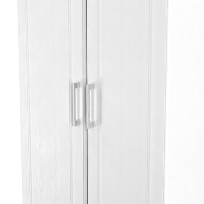 Kent Tall Wardrobe White & Oak 2 Doors 1 Shelf 182cm