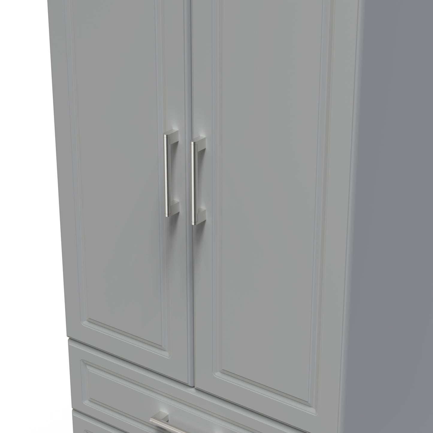 Kent Tall Wardrobe Grey & Oak 2 Doors 2 Drawers 182cm