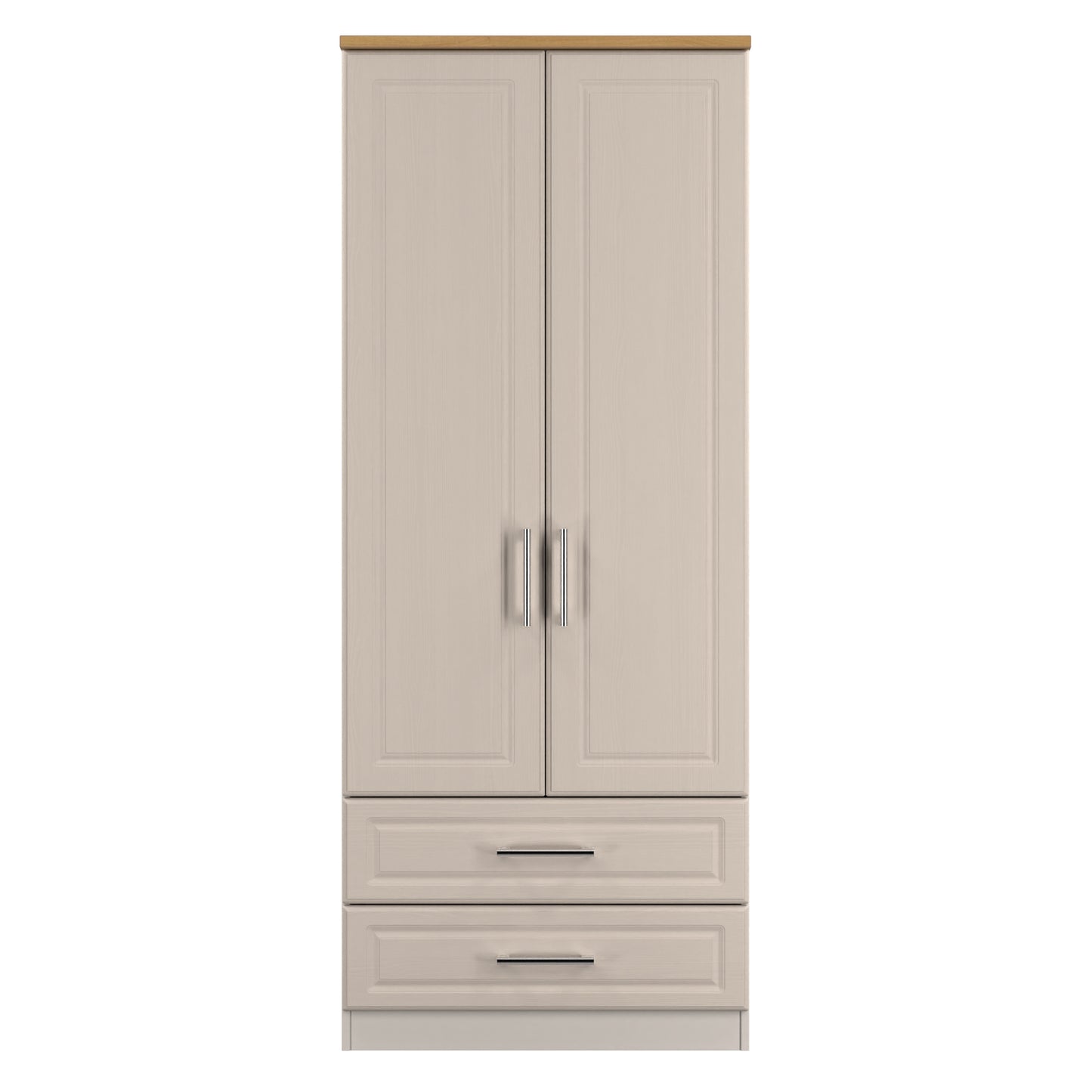 Kent Tall Wardrobe Off-White 2 Doors 2 Drawers 182cm