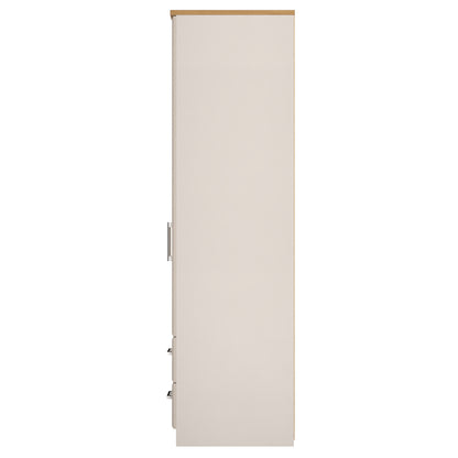 Kent Tall Wardrobe Off-White 2 Doors 2 Drawers 182cm