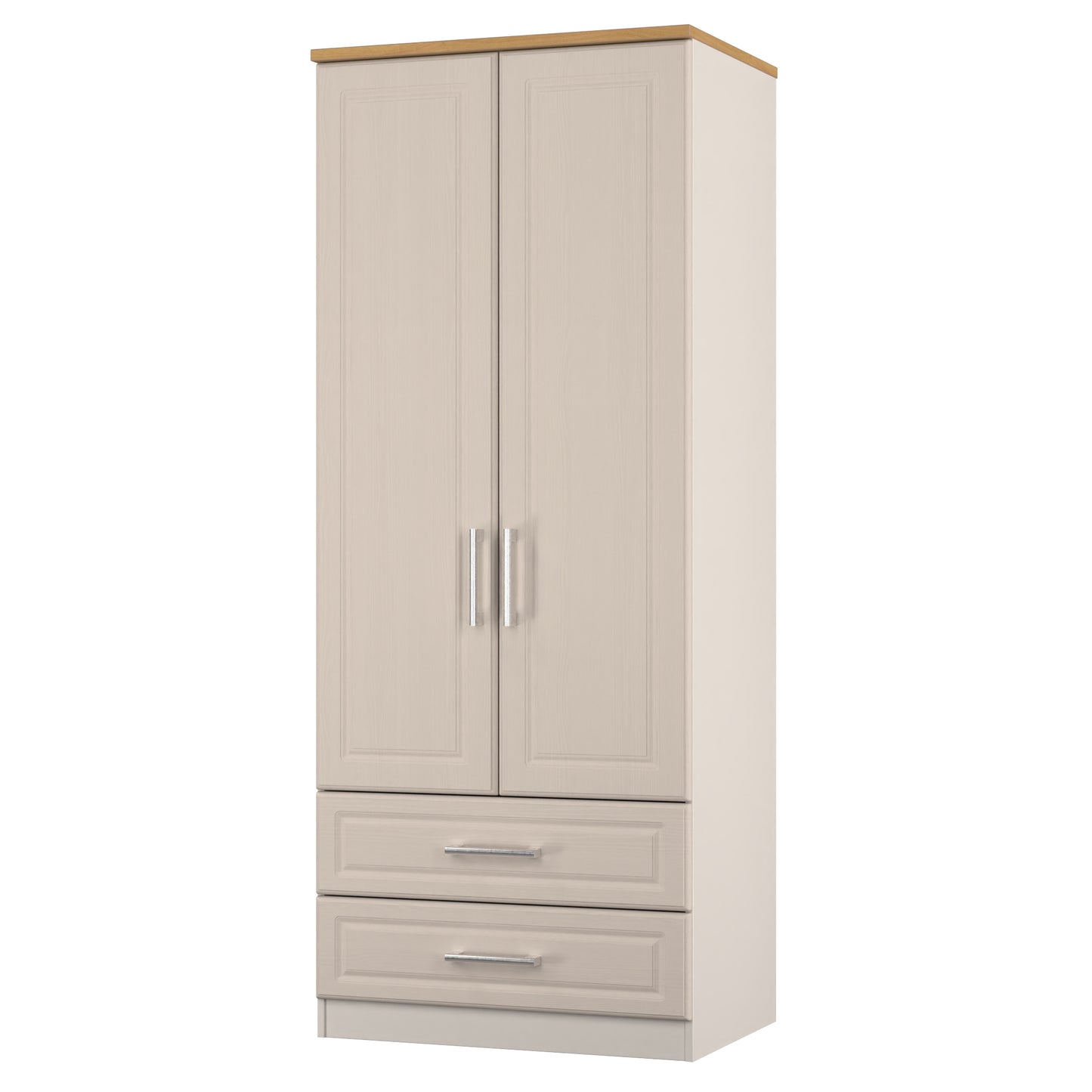 Kent Tall Wardrobe Off-White 2 Doors 2 Drawers 182cm