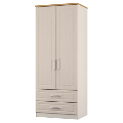 Kent Tall Wardrobe Off-White 2 Doors 2 Drawers 182cm