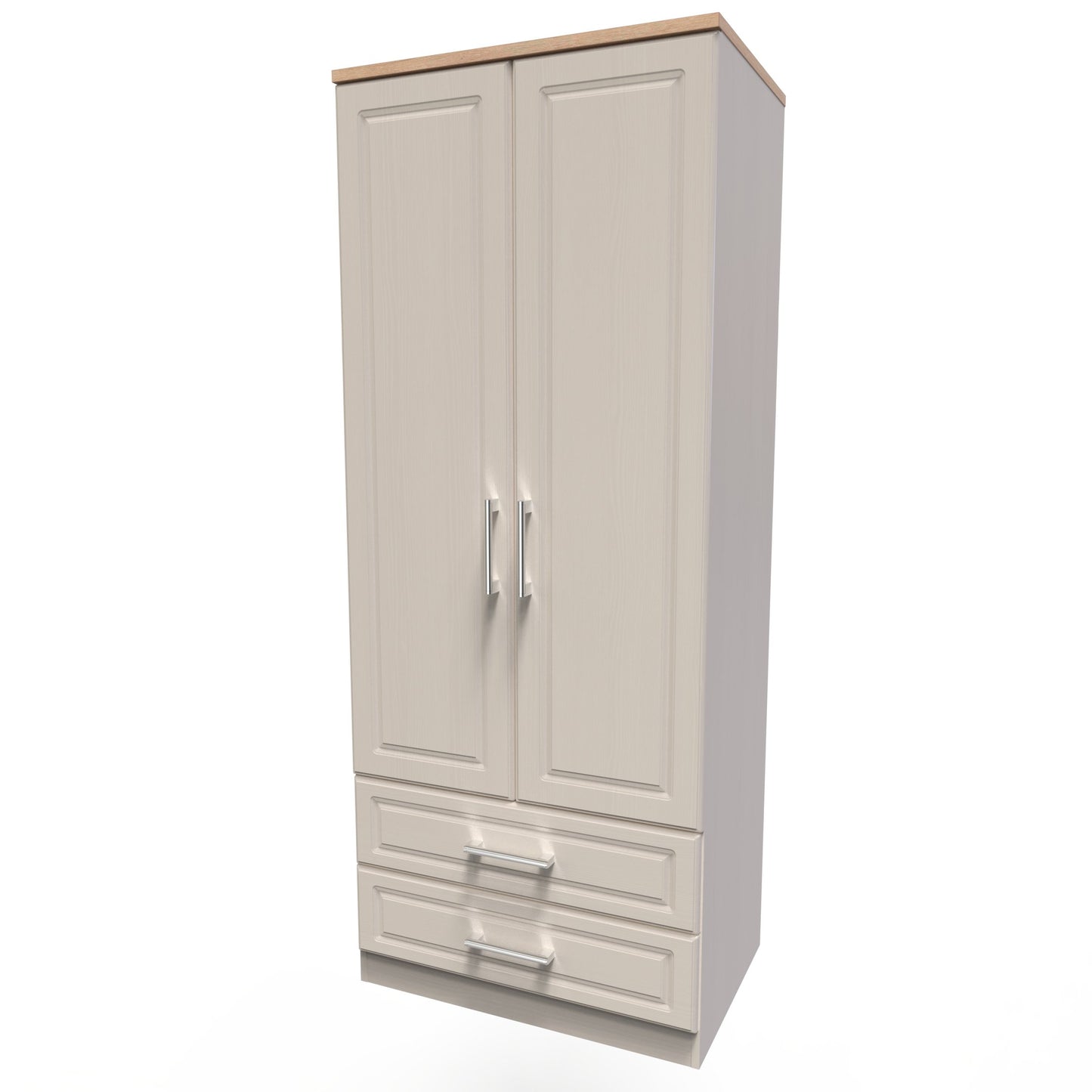 Kent Tall Wardrobe Off-White 2 Doors 2 Drawers 182cm