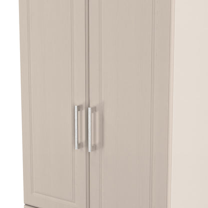 Kent Tall Wardrobe Off-White 2 Doors 2 Drawers 182cm