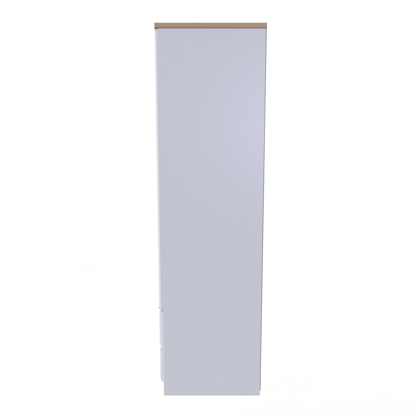 Kent Tall Wardrobe White & Oak 2 Doors 2 Drawers 182cm