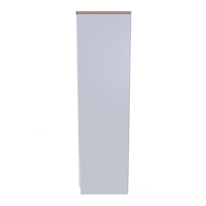 Kent Tall Wardrobe White & Oak 2 Doors 2 Drawers 182cm