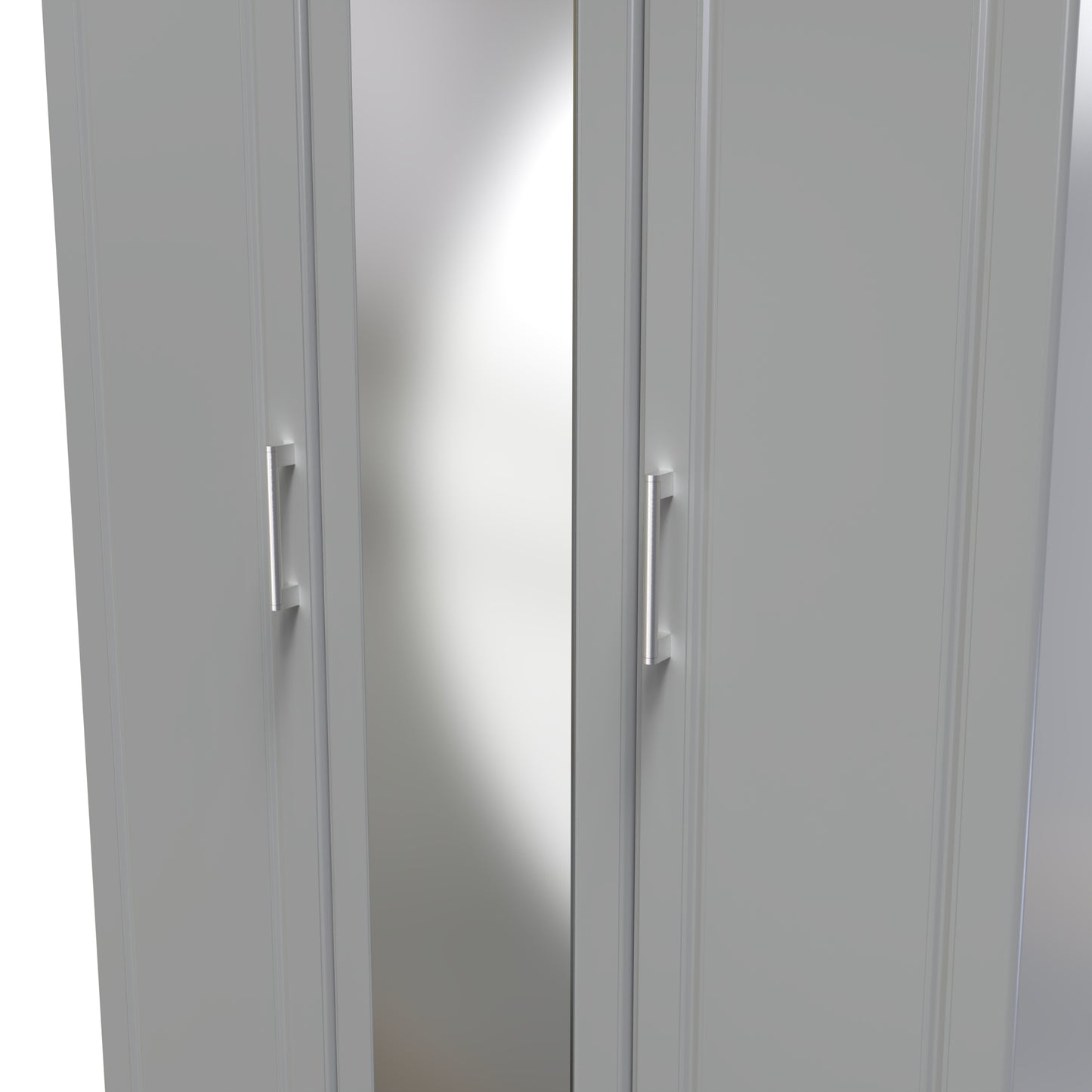 Kent Tall Mirror Wardrobe Grey & Oak 1 Shelf 182cm