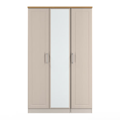 Kent Tall Mirror Wardrobe Off-White 1 Shelf 182cm