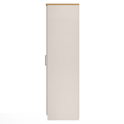 Kent Tall Mirror Wardrobe Off-White 1 Shelf 182cm