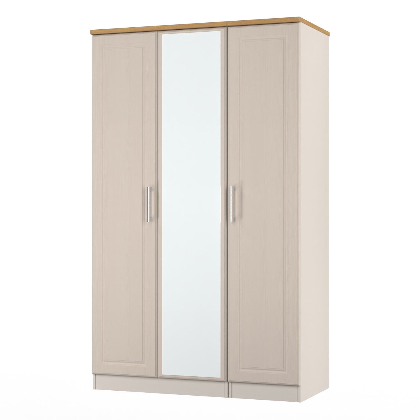 Kent Tall Mirror Wardrobe Off-White 1 Shelf 182cm