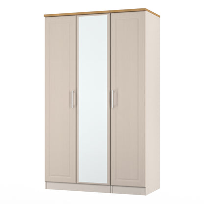 Kent Tall Mirror Wardrobe Off-White 1 Shelf 182cm