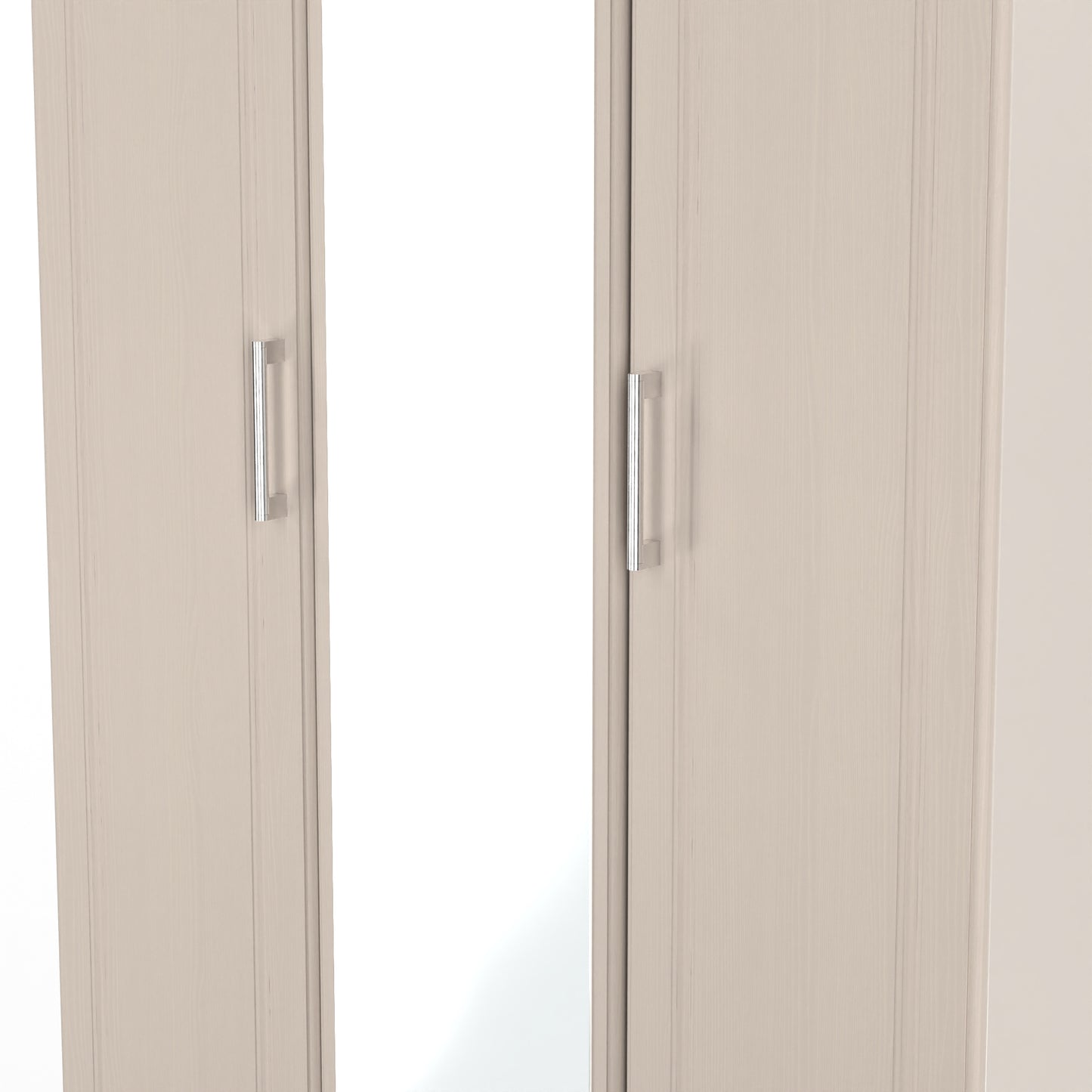 Kent Tall Mirror Wardrobe Off-White 1 Shelf 182cm