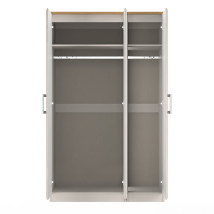 Kent Tall Mirror Wardrobe Off-White 1 Shelf 182cm