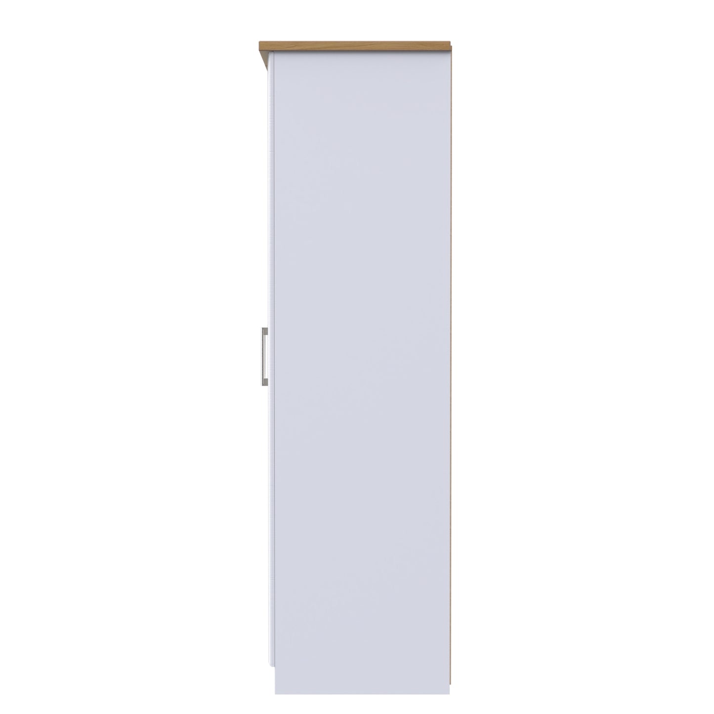 Kent Tall Mirror Wardrobe White & Oak 1 Shelf 182cm