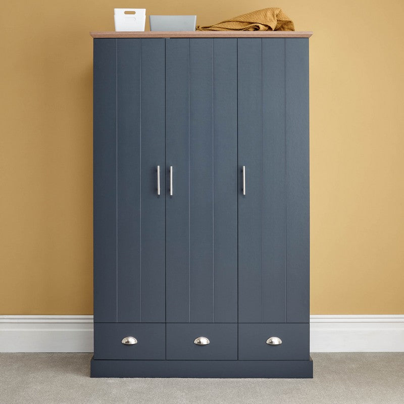 Kendal Tall Wardrobe 3 Doors 1 Shelf 3 Drawers