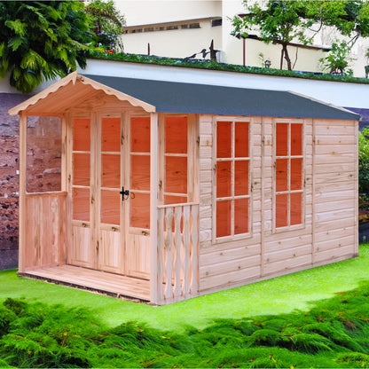 Shire Kensington 11' 8" x 6' 8" Apex Summerhouse - Premium Dip Treated Shiplap