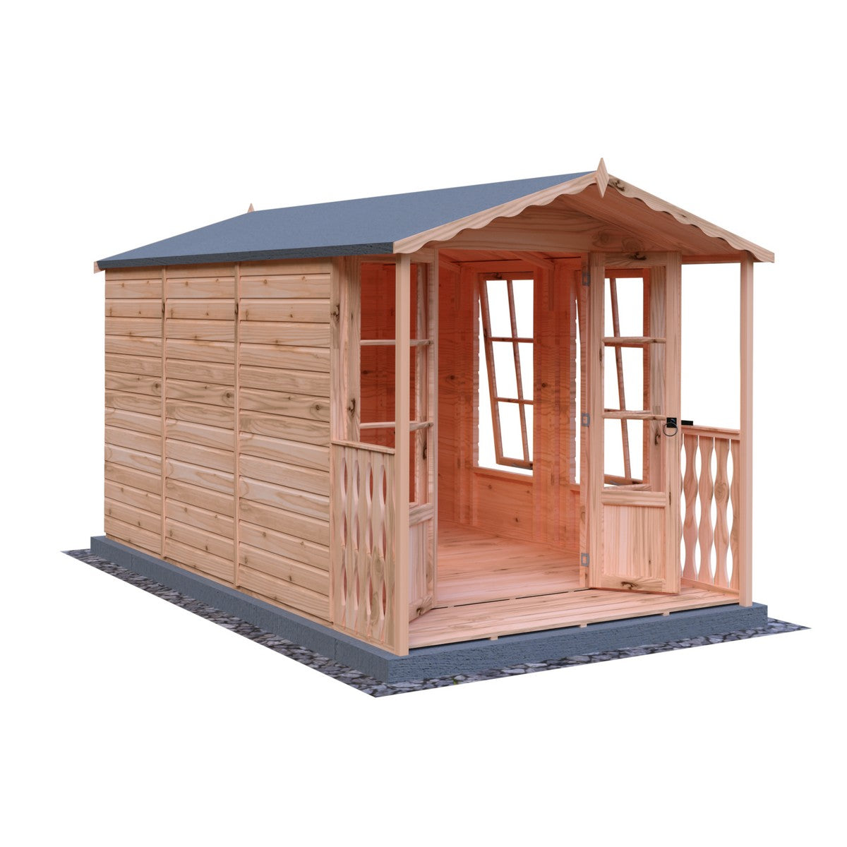 Shire Kensington 11' 8" x 6' 8" Apex Summerhouse - Premium Dip Treated Shiplap