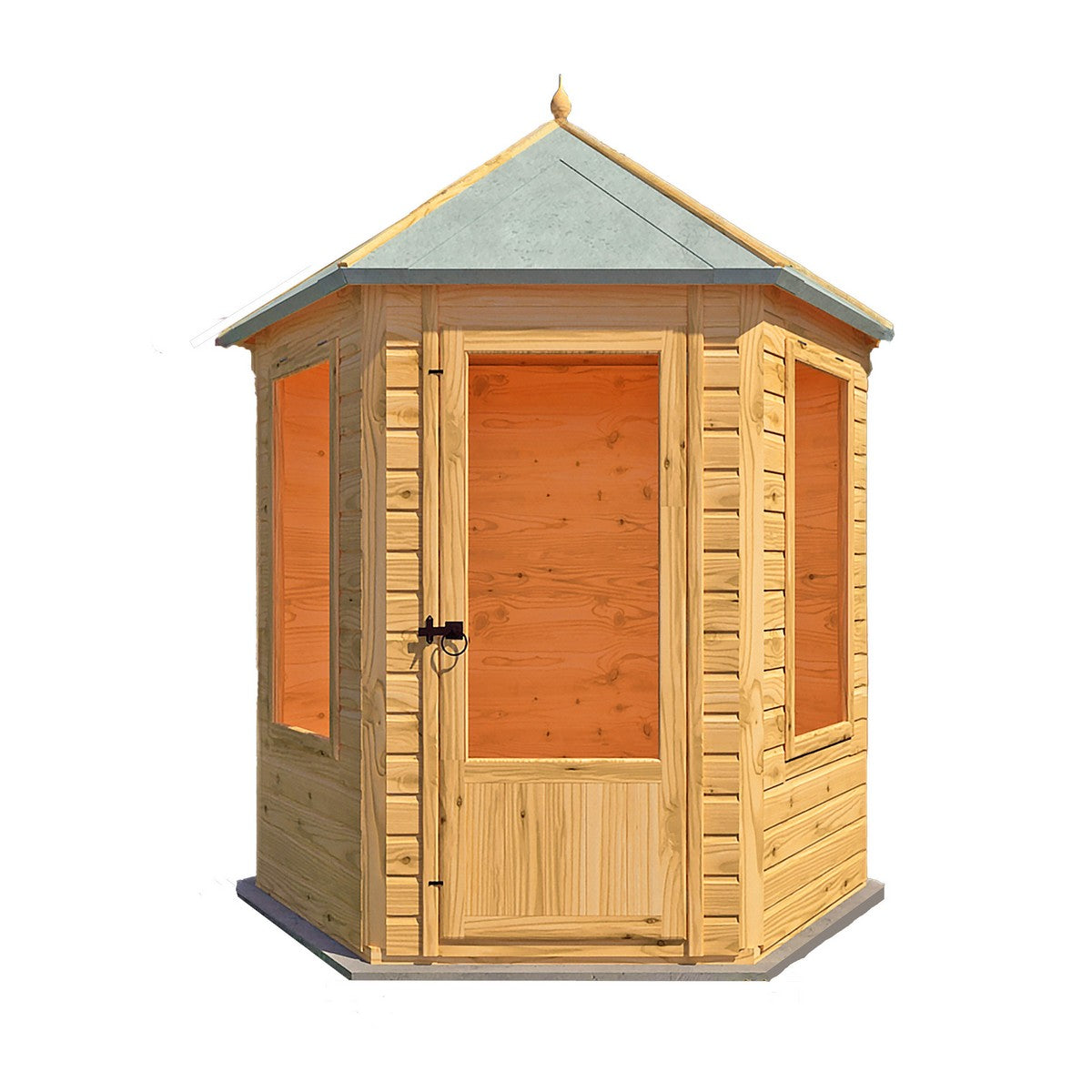Shire Keswick 6' 10" x 7' 10" Hexagonal Hip Summerhouse - Premium Dip Treated Shiplap