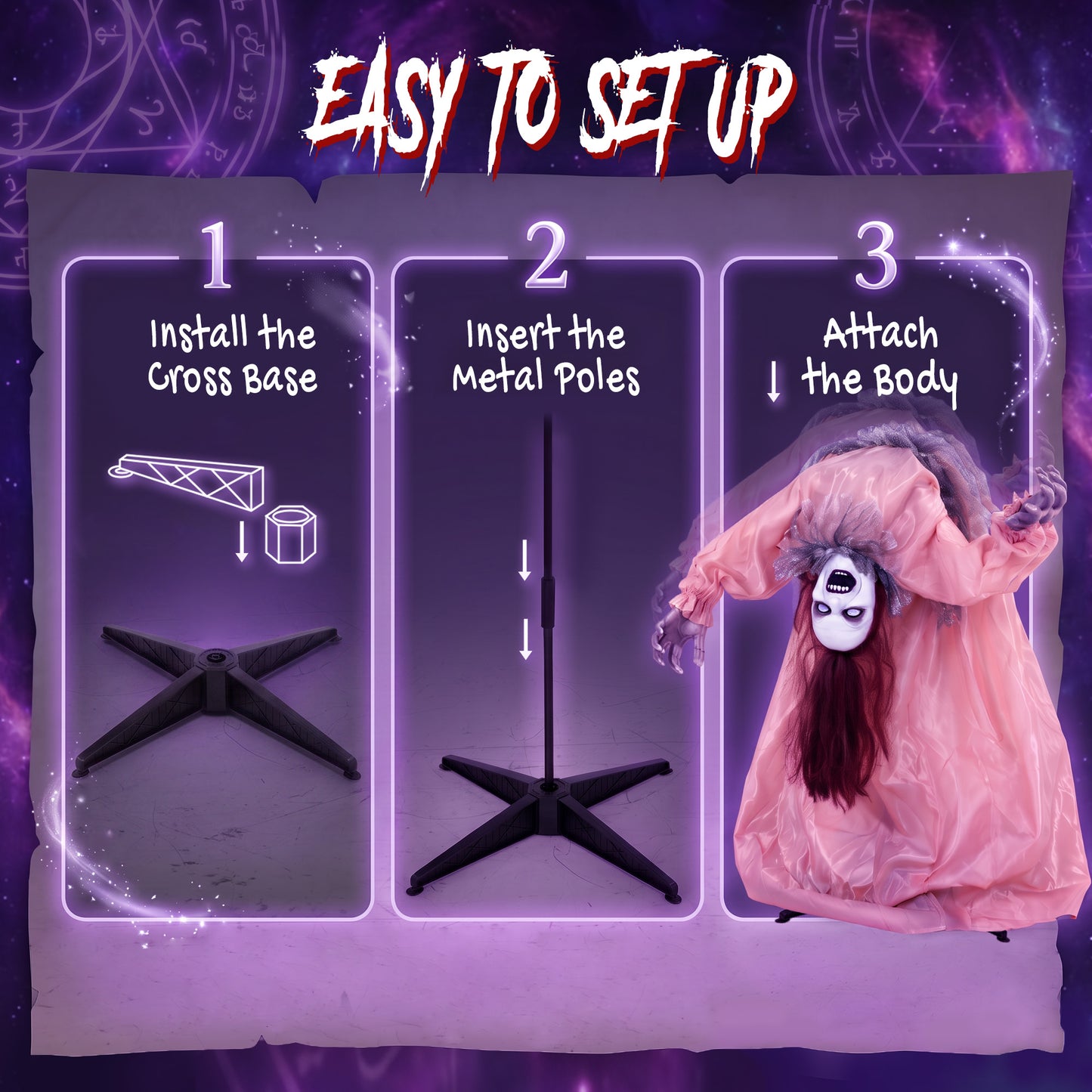 Animated Ghost Girl Halloween Decoration - 100cm