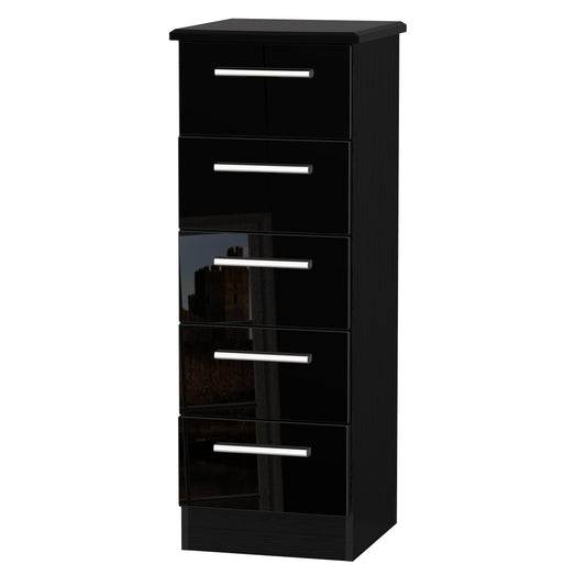 Knightsbridge Tall Tallboy Black 5 Drawers 108cm