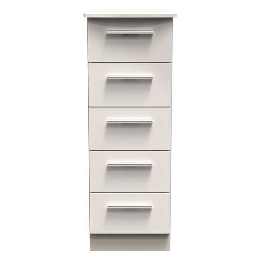 Knightsbridge Tall Tallboy Off-White 5 Drawers 108cm
