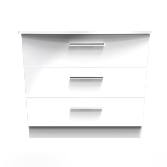 Knightsbridge Chest of Drawers White 3 Drawers 77cm