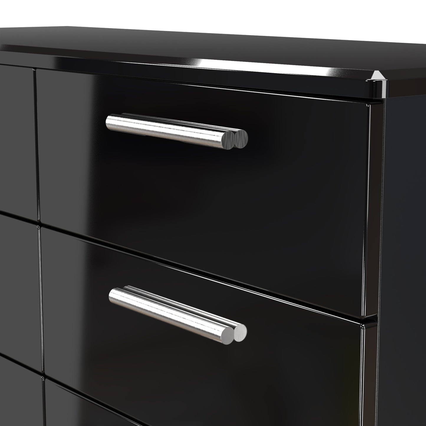 Knightsbridge Large Chest of Drawers Black 6 Drawers 112cm