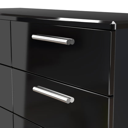 Knightsbridge Large Chest of Drawers Black 6 Drawers 112cm