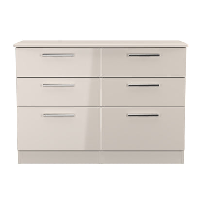 Knightsbridge Large Chest of Drawers Off-White 6 Drawers 112cm