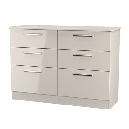 Knightsbridge Large Chest of Drawers Off-White 6 Drawers 112cm