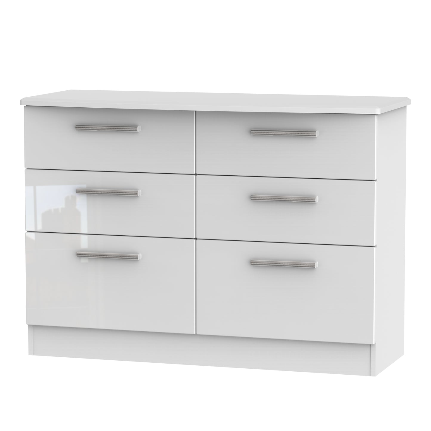 Knightsbridge Large Chest of Drawers White 6 Drawers 112cm